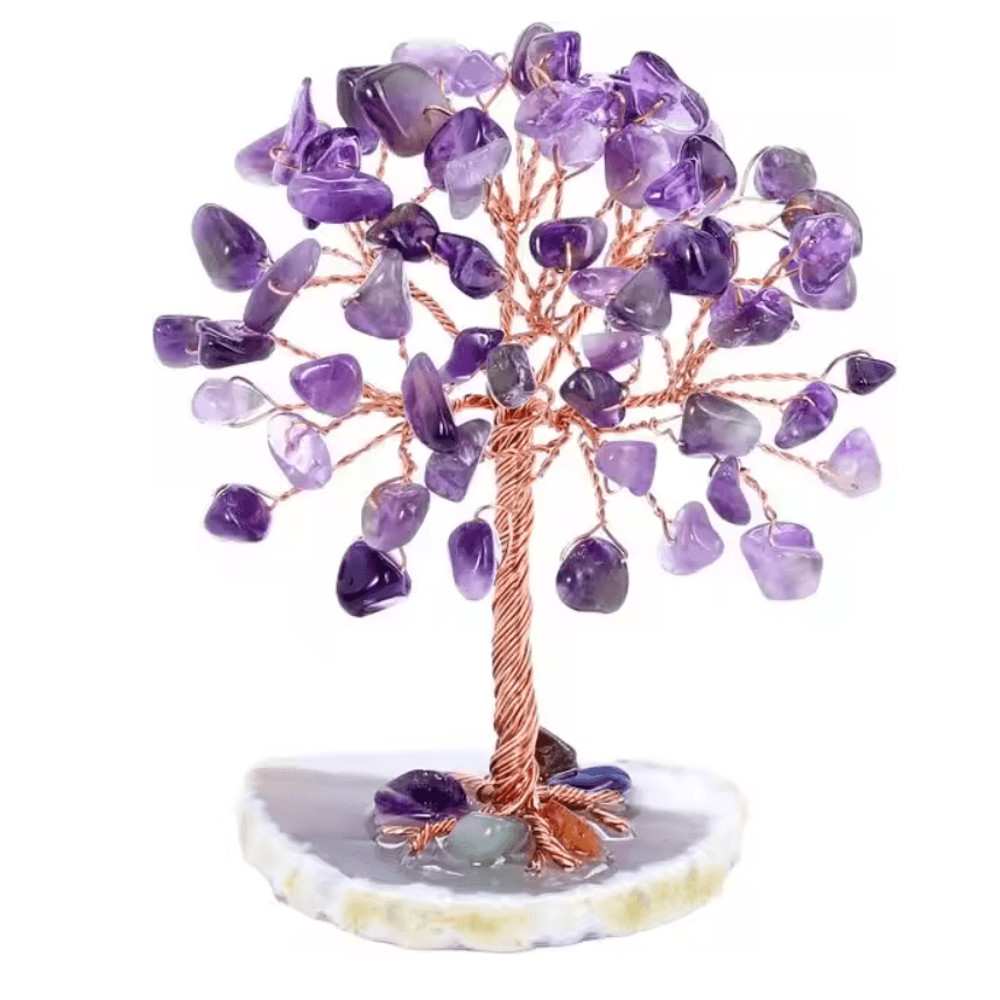 Crystal Money Tree With Agate Base Handmade Gemstone Feng Shui Decor 6