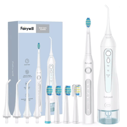 fairywill water dental flosser and electric toothbrush set cordless portable oral irrigator