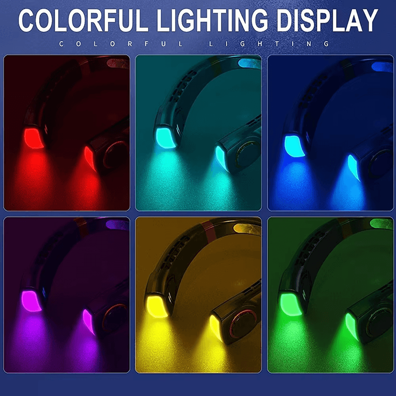 CoolBreeze Portable Neck Fan Bladeless Rechargeable Air Cooler With Display 2