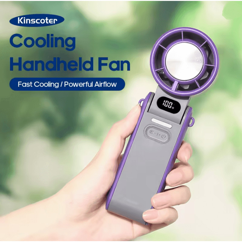 BreezeFlex Foldable Handheld Fan Rechargeable Portable Cooling Fan With Lanyard 0