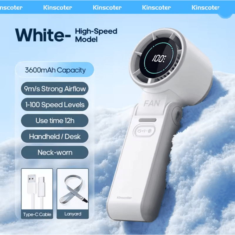 BreezeFlex Foldable Handheld Fan Rechargeable Portable Cooling Fan With Lanyard 5