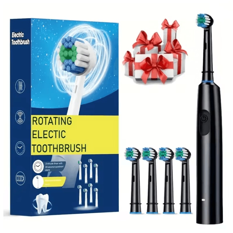 ProClean Rotary Electric Toothbrush Rechargeable With 8 Soft Brush Heads 0