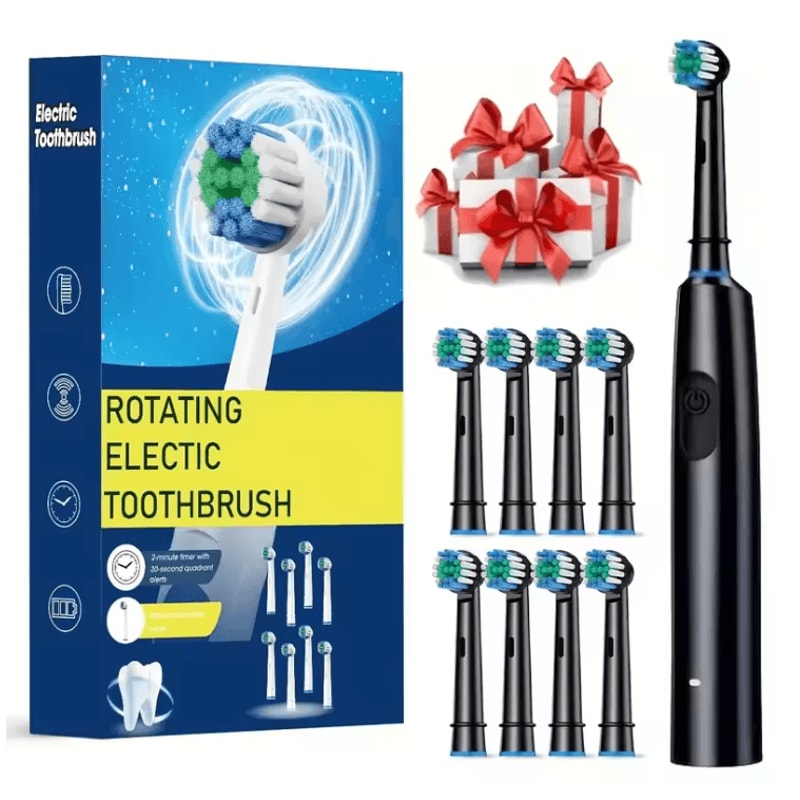 ProClean Rotary Electric Toothbrush Rechargeable With 8 Soft Brush Heads 3