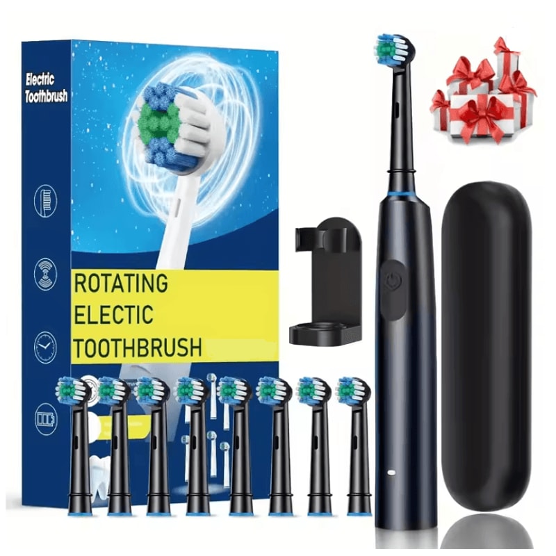 ProClean Rotary Electric Toothbrush Rechargeable With 8 Soft Brush Heads 4