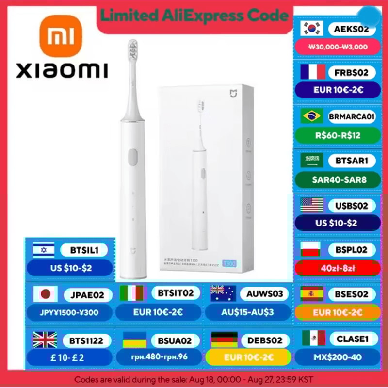 Xiaomi Mijia T300 Smart Sonic Electric Toothbrush Waterproof Whitening Brush 0