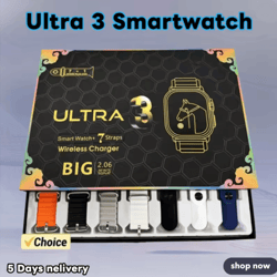 ultraview smartwatch 3 with amoled display ecg monitoring and multiple straps