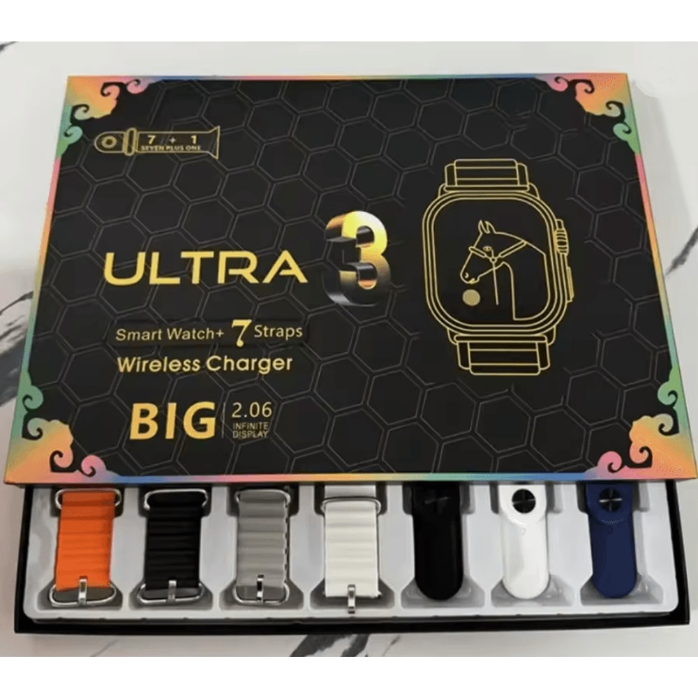 UltraView Smartwatch 3 With AMOLED Display ECG Monitoring And Multiple Straps 4