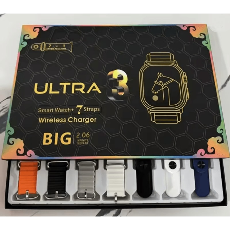 UltraView Smartwatch 3 With AMOLED Display ECG Monitoring And Multiple Straps 4