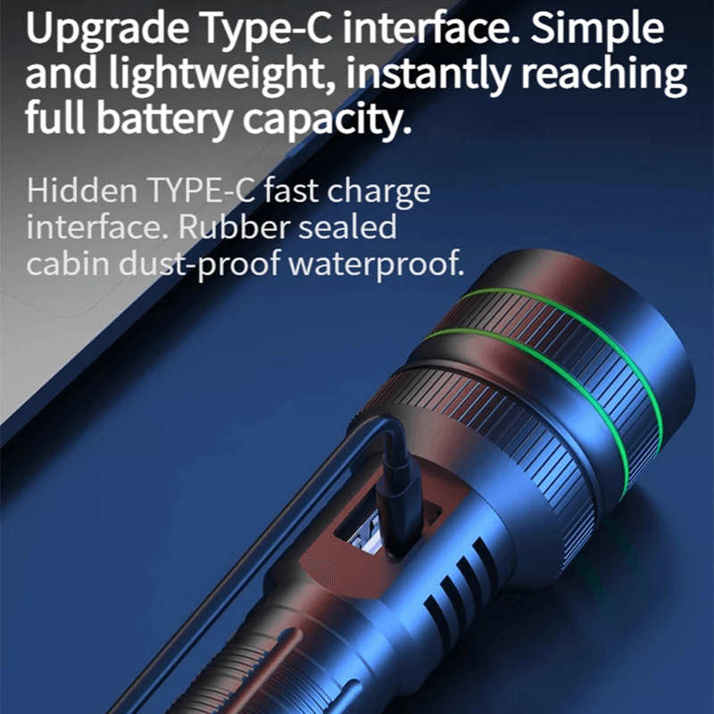 TitanBeam Long Range LED Flashlight Zoomable Tactical Torch 2