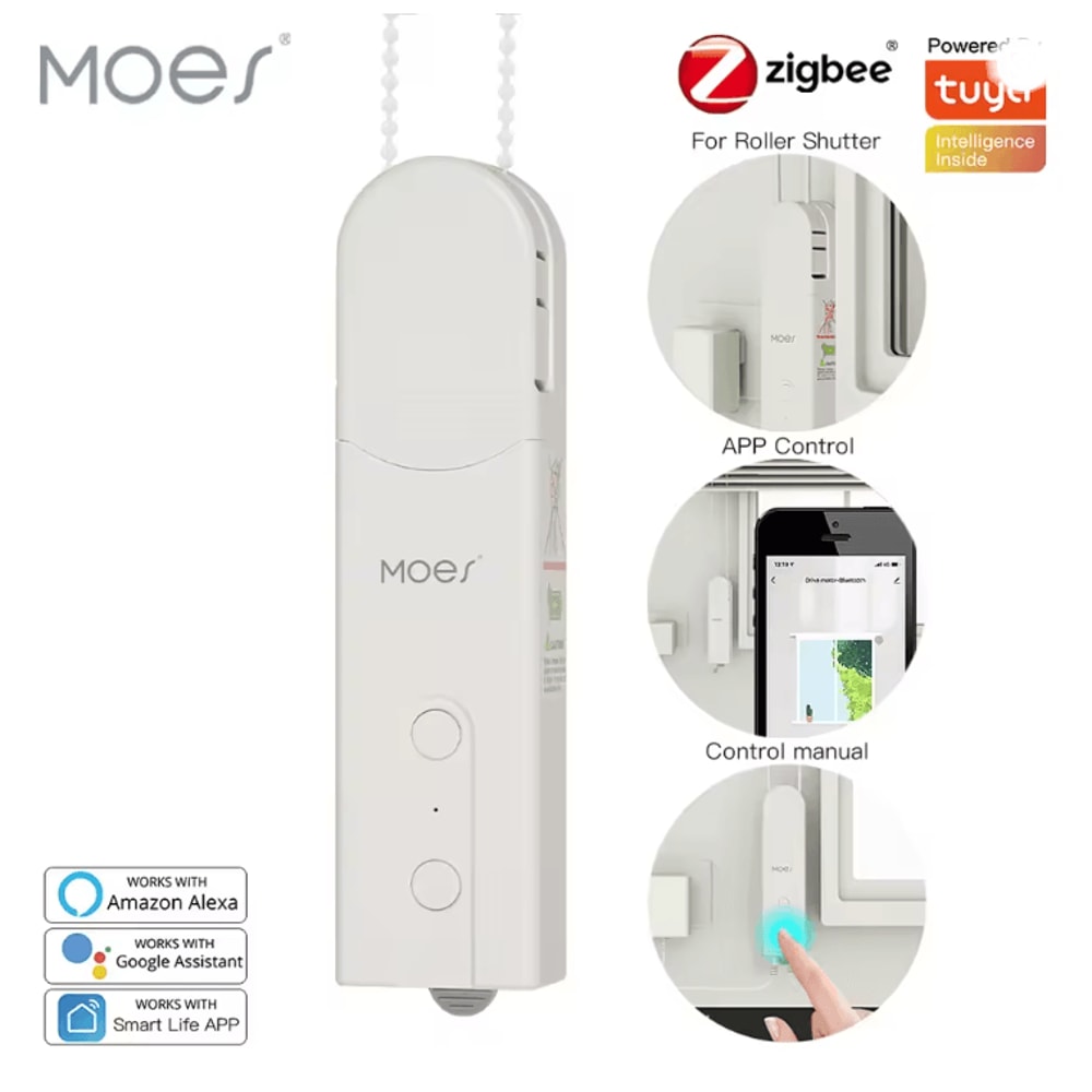 Zigbee Smart Motorized Roller Blinds Drive Hub With Tuya App Alexa And Google Home Control 0