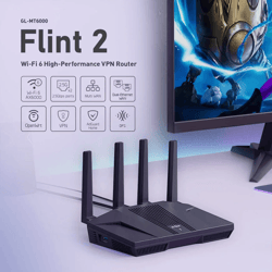gl inet flint 2 wifi 6 router with openwrt and 2.5g ethernet for home and office