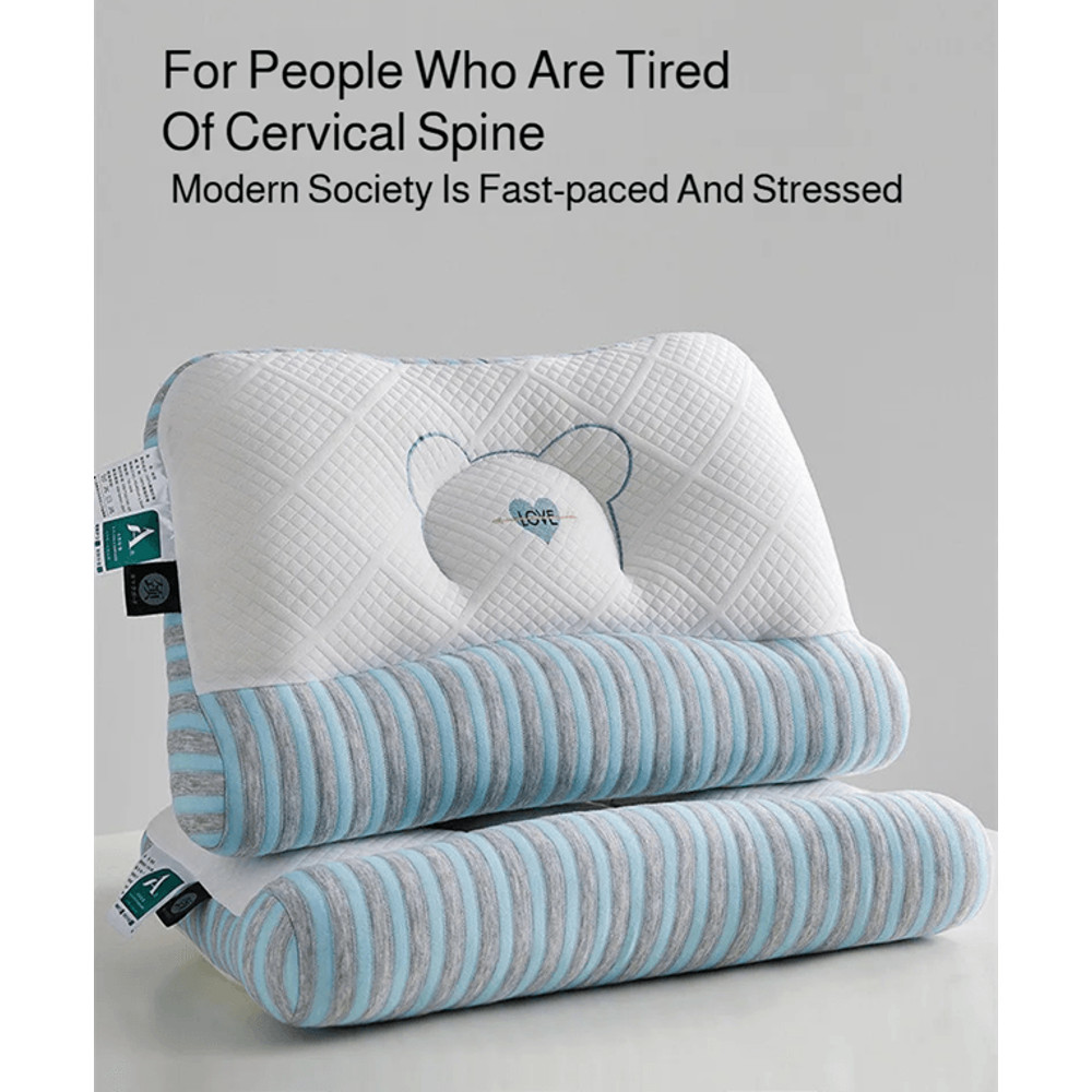 Feather Velvet High Elastic Neck Pillow For Adults With Full Head Support 0