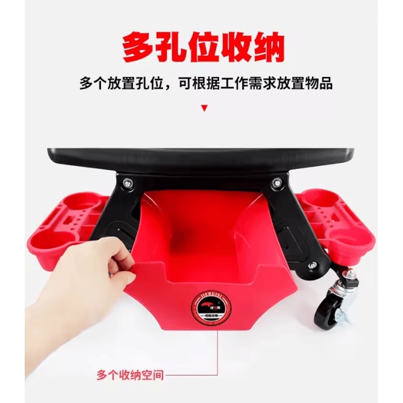 Multifunctional Car Wash Chair And Mobile Tool Cart With Pulley Wheels 4