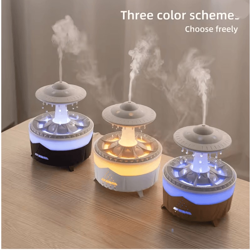 350ml Rain Cloud Aroma Diffuser With Colorful LED Light And Remote Control 2