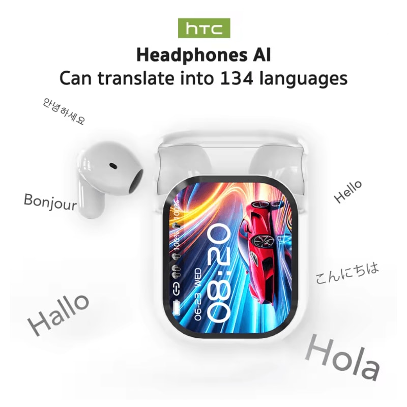 HTC NE20 Bluetooth 60 Wireless Earbuds With AI Translator And LCD Touch Screen 1