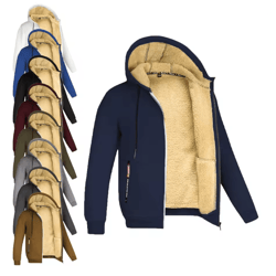 mens full zip fleece hoodie casual winter jacket for sports and streetwear