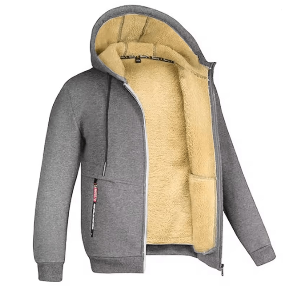 Mens Full Zip Fleece Hoodie Casual Winter Jacket For Sports And Streetwear 1
