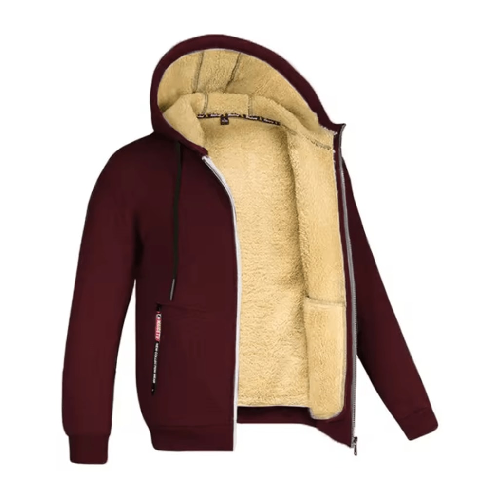 Mens Full Zip Fleece Hoodie Casual Winter Jacket For Sports And Streetwear 5