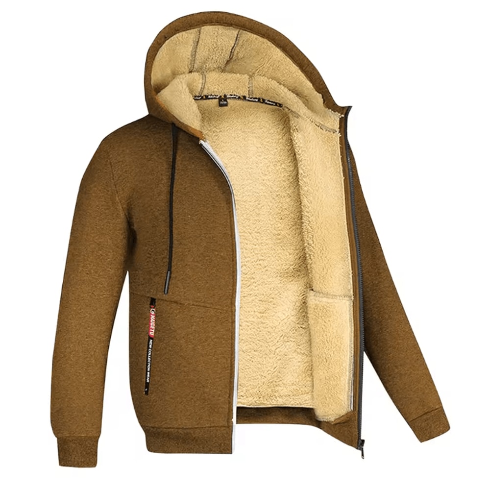 Mens Full Zip Fleece Hoodie Casual Winter Jacket For Sports And Streetwear 7