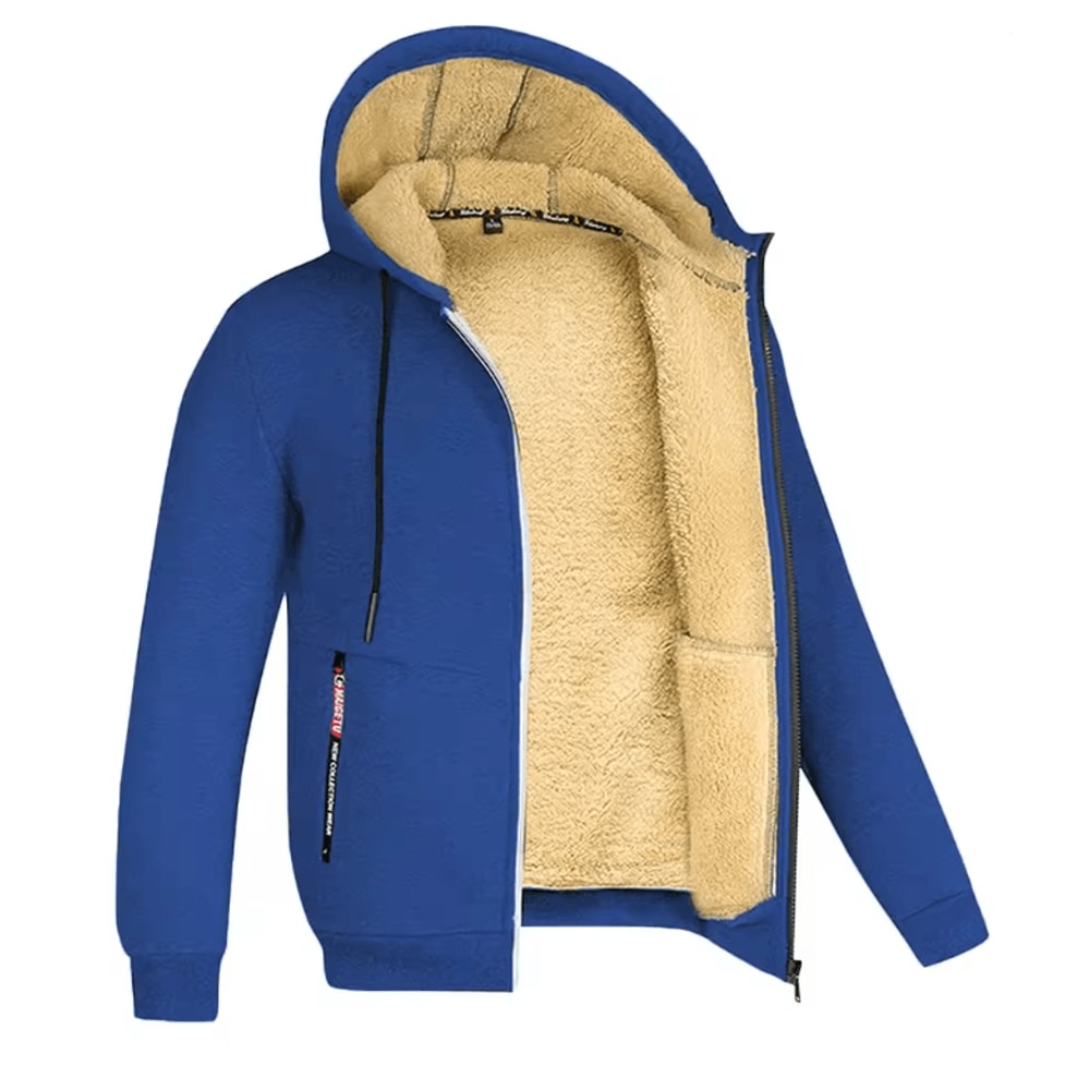 Mens Full Zip Fleece Hoodie Casual Winter Jacket For Sports And Streetwear 8