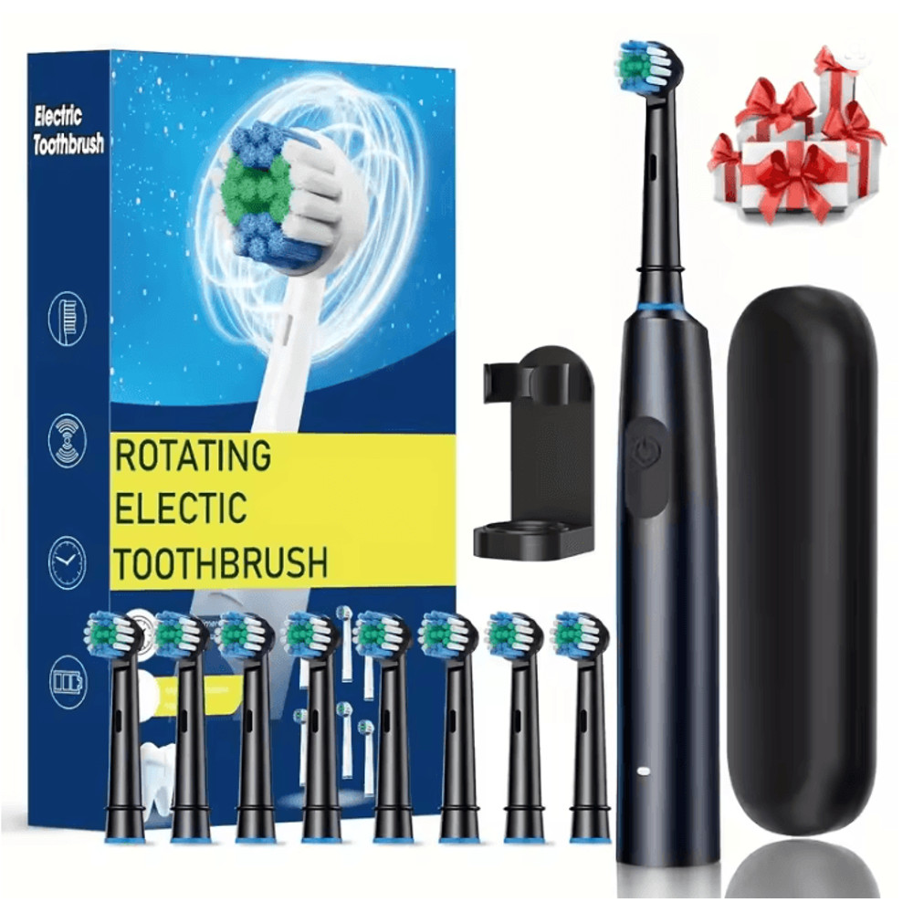 Rechargeable Rotary Electric Toothbrush For Adults With 8 Soft Brush Heads 0