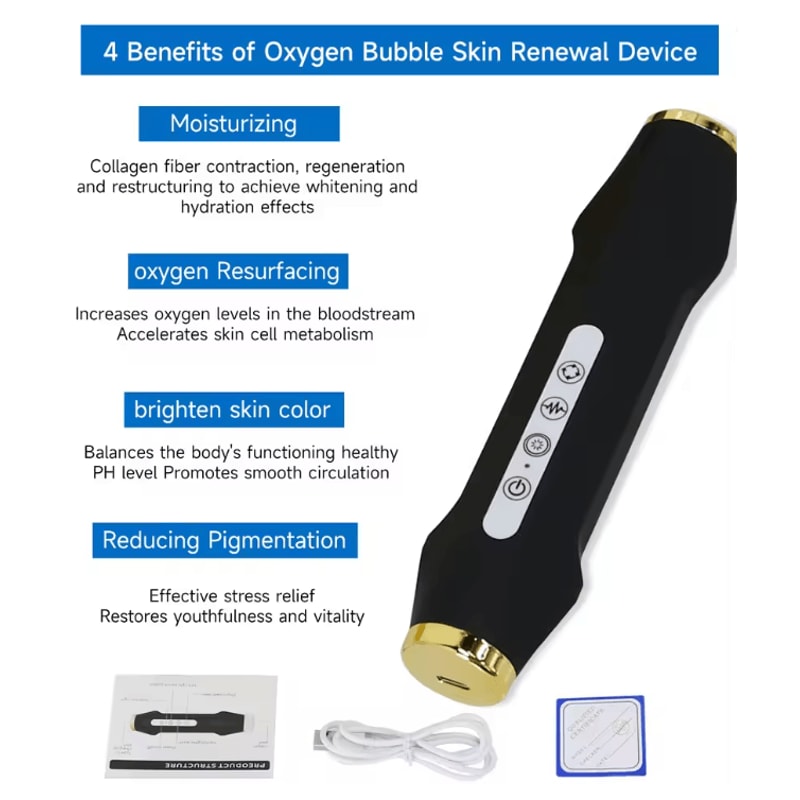 NEWGAGA Portable CO2 Oxygen Bubble Pen Rechargeable Facial Cleansing Device For Anti Aging Skin Car 2