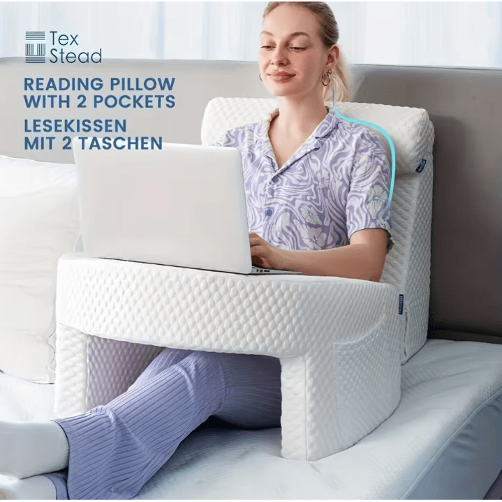 Extra Large Memory Foam Reading Pillow With Arm Rests For Bed Rest And Gaming 1