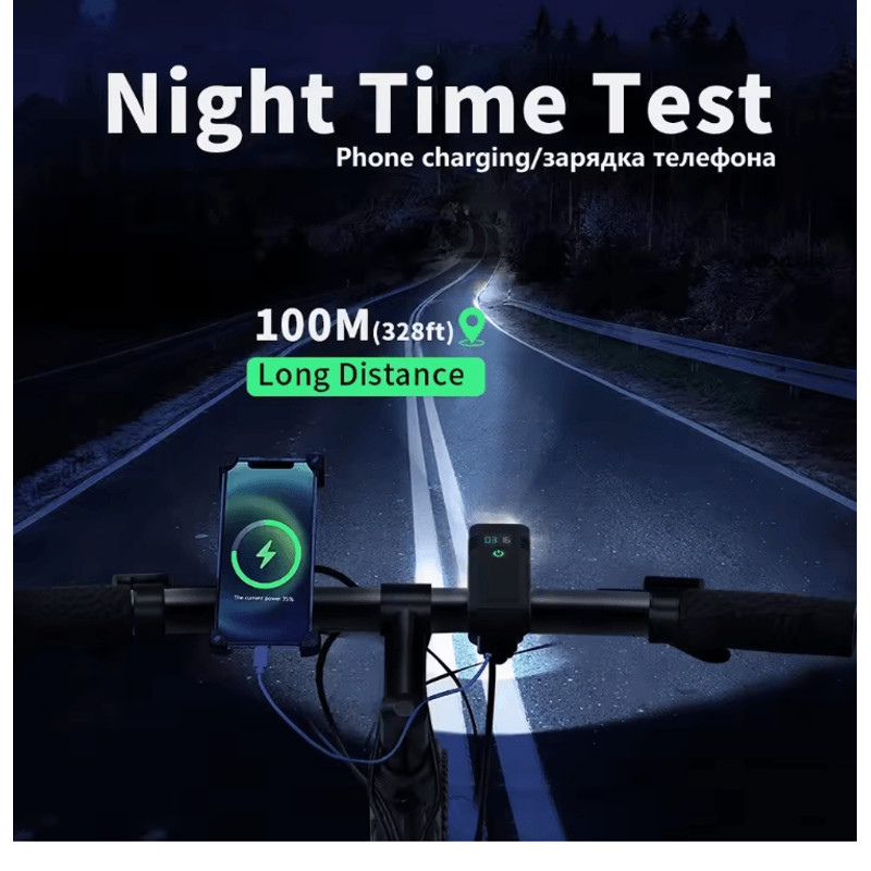 NATFIRE 12 LED Rechargeable Bike Light With 10000mAh Power Bank And High Lumen Headlight 2