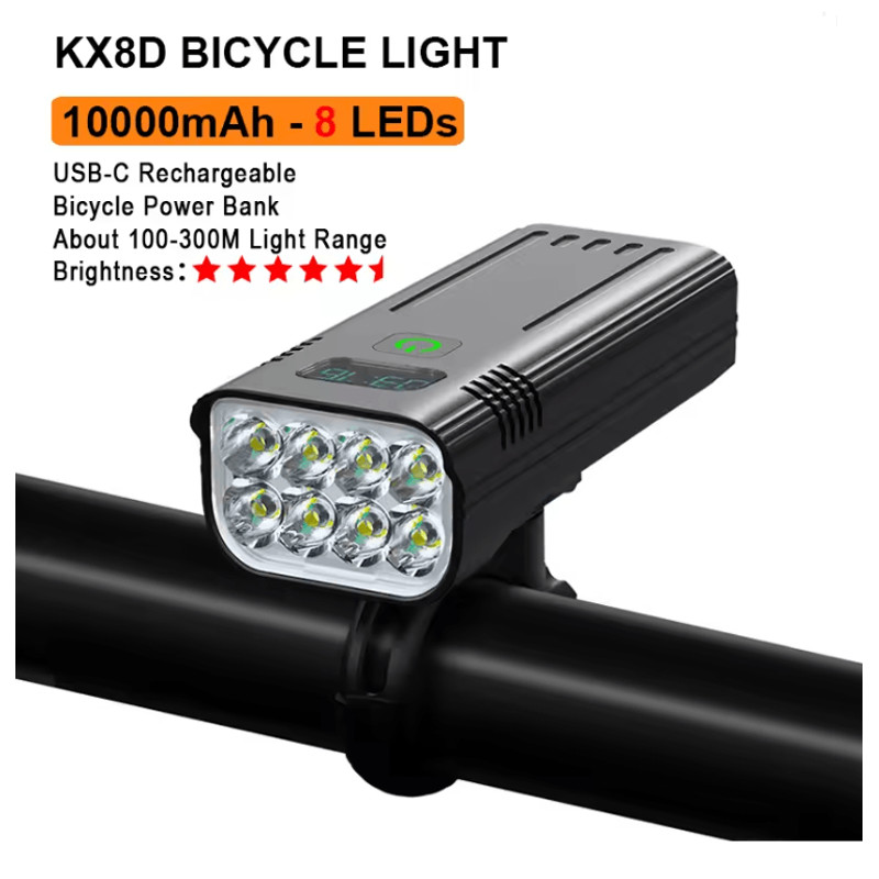 NATFIRE 12 LED Rechargeable Bike Light With 10000mAh Power Bank And High Lumen Headlight 5