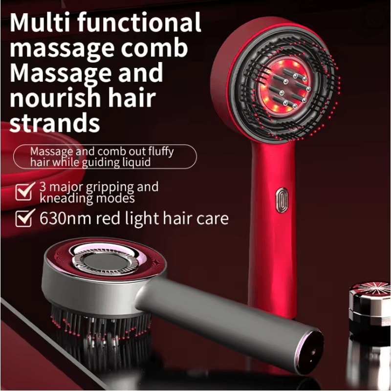 Electric Vibration Scalp Massage Comb With Red Light Therapy For Hair Growth And Anti Hair Loss 0