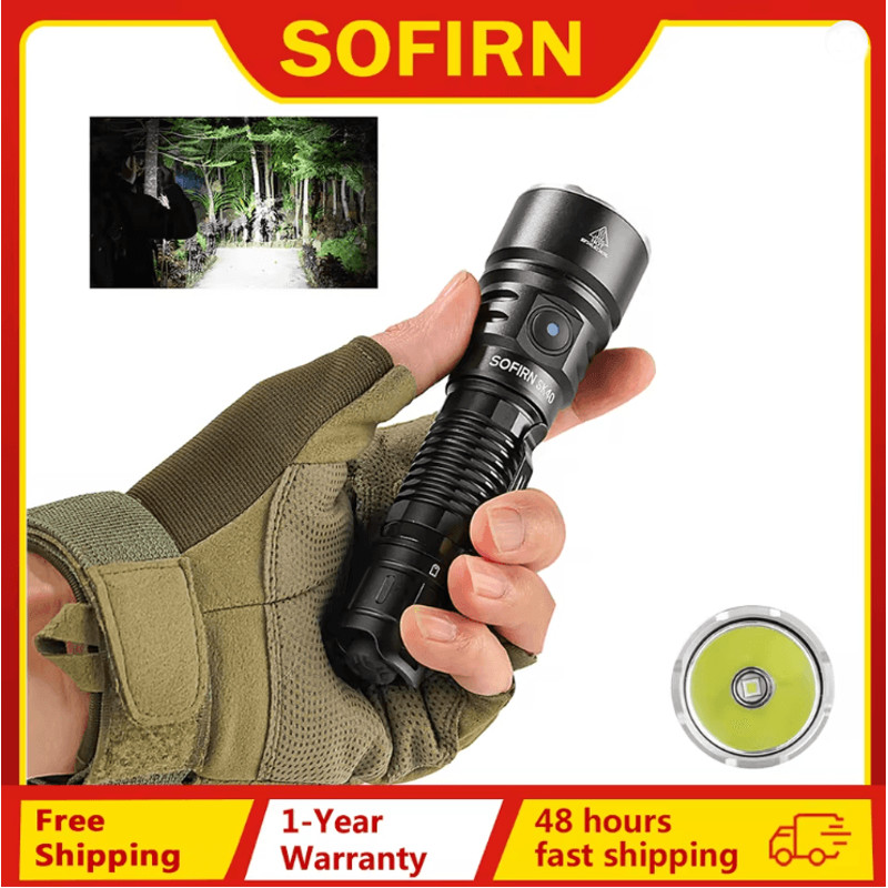 Sofirn SK40 Rechargeable Tactical Flashlight With 3200 Lumen LED And Long Range Spotlight 0
