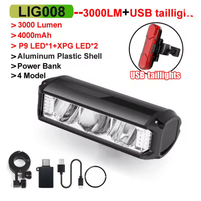 NEWBOLER 6000 Lumen Rechargeable Bicycle Light With 8000mAh Battery And Waterproof Design 5