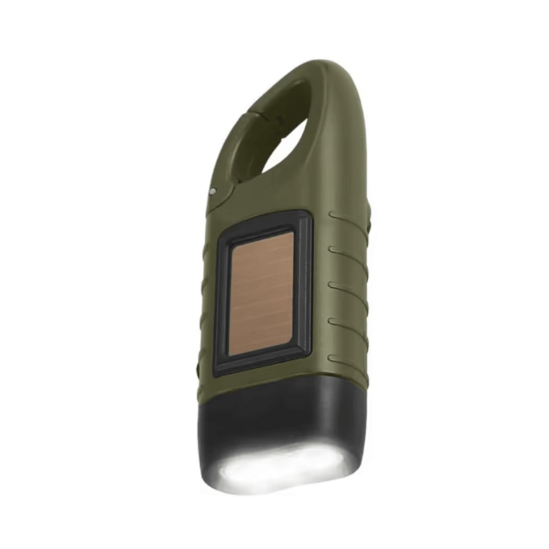 Solar Hand Crank Rechargeable LED Flashlight For Camping Hiking And Emergency Use 3