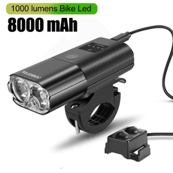 rechargeable bicycle headlight 1000 lumen with power bank function for road and mountain cycling