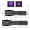 UV LED Flashlight 365nm 395nm Black Light Torch For Pet Stain Detection And Money Authentication 1