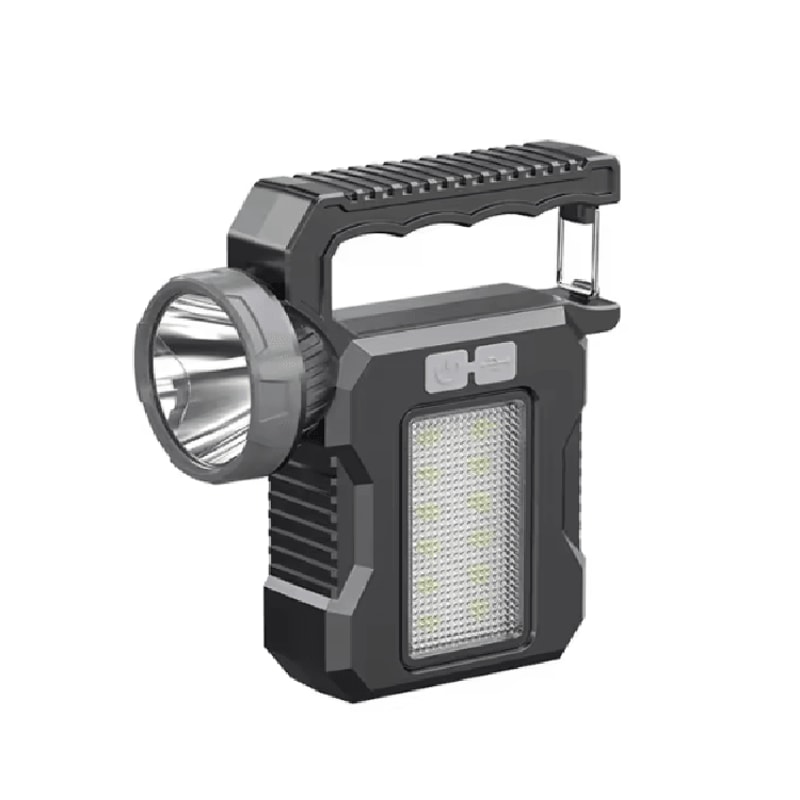 Rechargeable Solar LED Camping Flashlight With COB Work Light And Power Bank 2