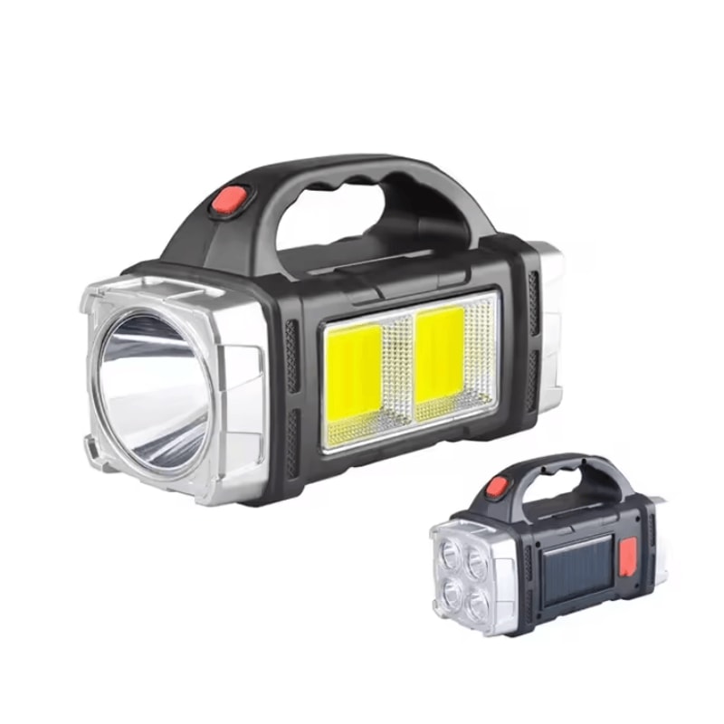 Rechargeable Solar LED Camping Flashlight With COB Work Light And Power Bank 3