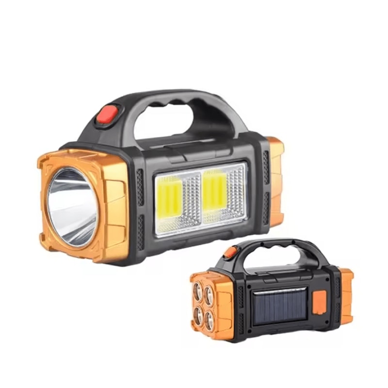 Rechargeable Solar LED Camping Flashlight With COB Work Light And Power Bank 4