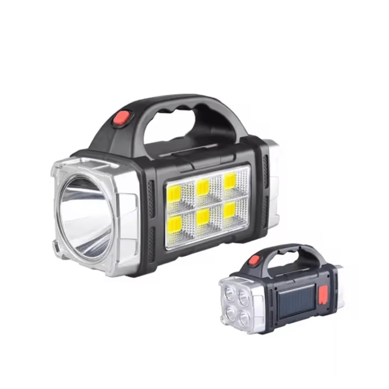 Rechargeable Solar LED Camping Flashlight With COB Work Light And Power Bank 6