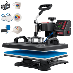 5 in 1 heat press machine 12x15 clamshell sublimation printer with digital temperature control