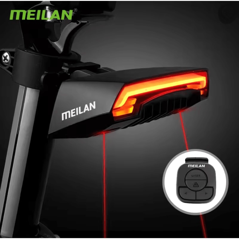 Wireless Bike Rear Light Smart Brake USB Rechargeable With Remote Turn Signals 1
