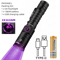 15W UV Blacklight Flashlight 365nm USB Rechargeable For Pet Stains Money And Mineral Detection 5