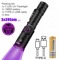 15W UV Blacklight Flashlight 365nm USB Rechargeable For Pet Stains Money And Mineral Detection 7