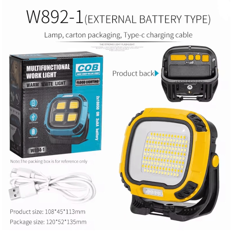 Portable LED Spotlight Lantern Rechargeable Magnetic Work Light For Outdoor And Emergency Use 2