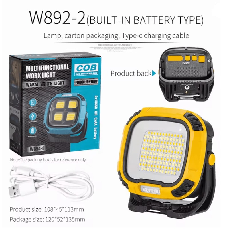 Portable LED Spotlight Lantern Rechargeable Magnetic Work Light For Outdoor And Emergency Use 3