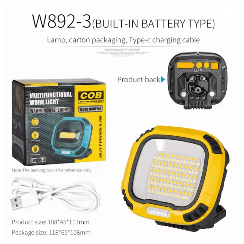 Portable LED Spotlight Lantern Rechargeable Magnetic Work Light For Outdoor And Emergency Use 4