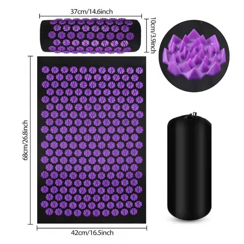 Eco Acupressure Massage Mat With Lotus Spike Design For Back Neck And Foot Relaxation 5