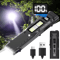 Portable USB Rechargeable Tactical Flashlight With LED COB Work Light 0
