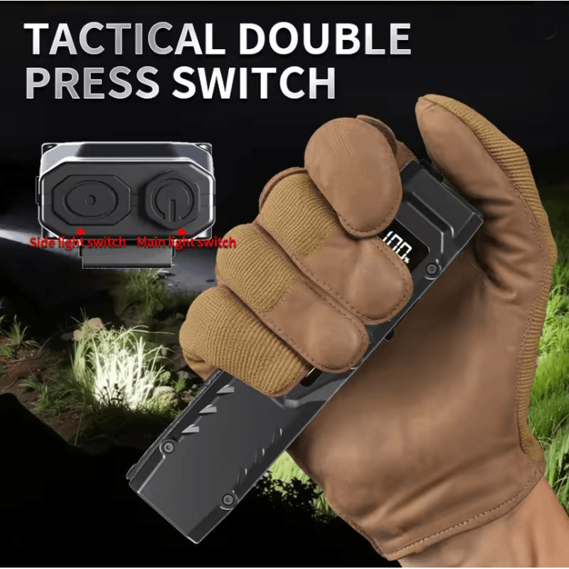 Portable USB Rechargeable Tactical Flashlight With LED COB Work Light 1