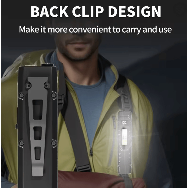 Portable USB Rechargeable Tactical Flashlight With LED COB Work Light 3